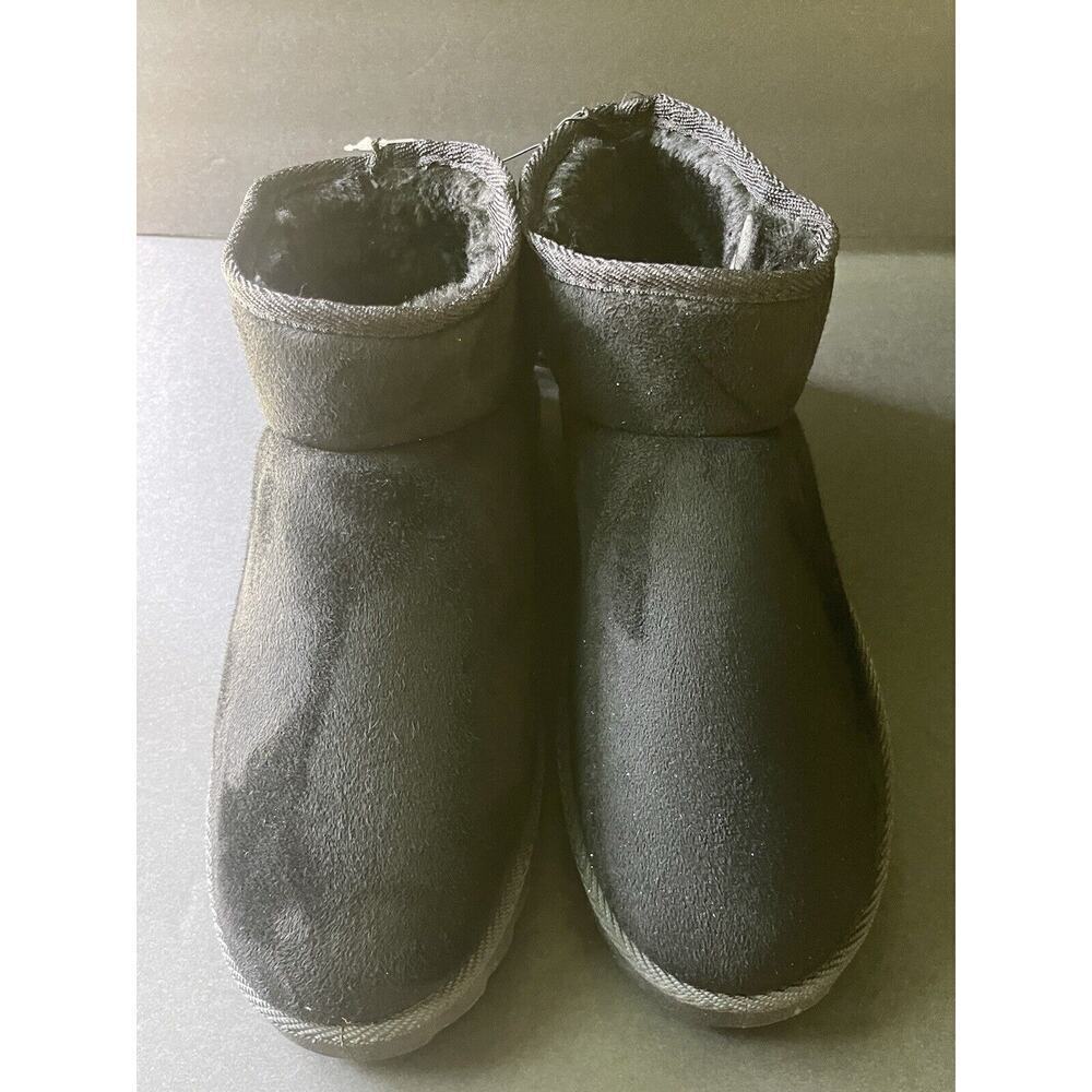 Ashley Blue Womens Black Size 9 Faux Fur Flat Comfort Gorpcore Booties New